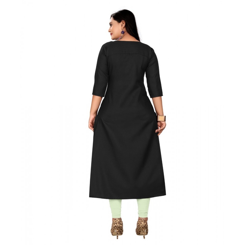 Women's Cotton Embroidery Straight Kurti