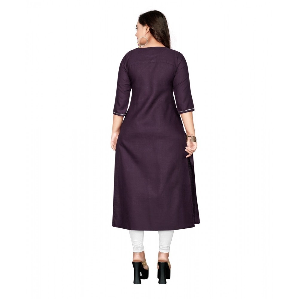 Women's Cotton Embroidery Straight Kurti