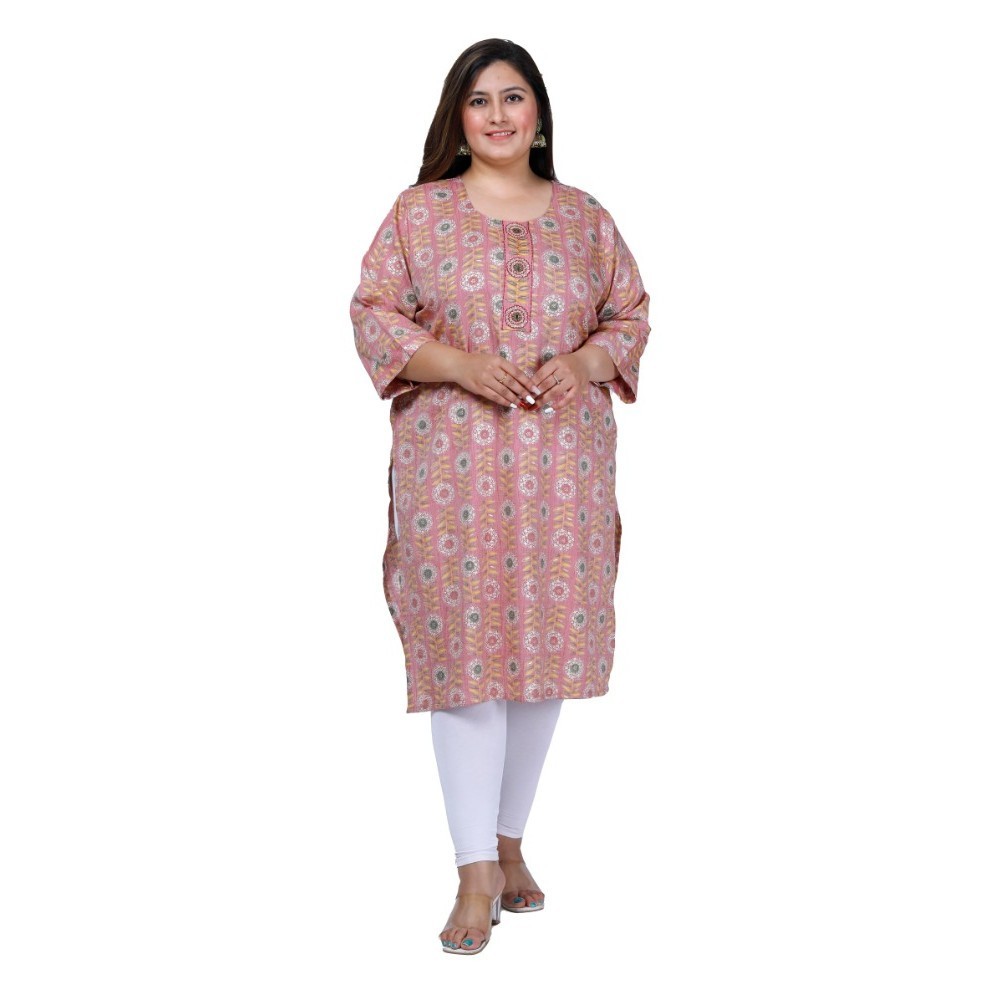 Women's Office wear Golden Foil Capsule Straight Kurti