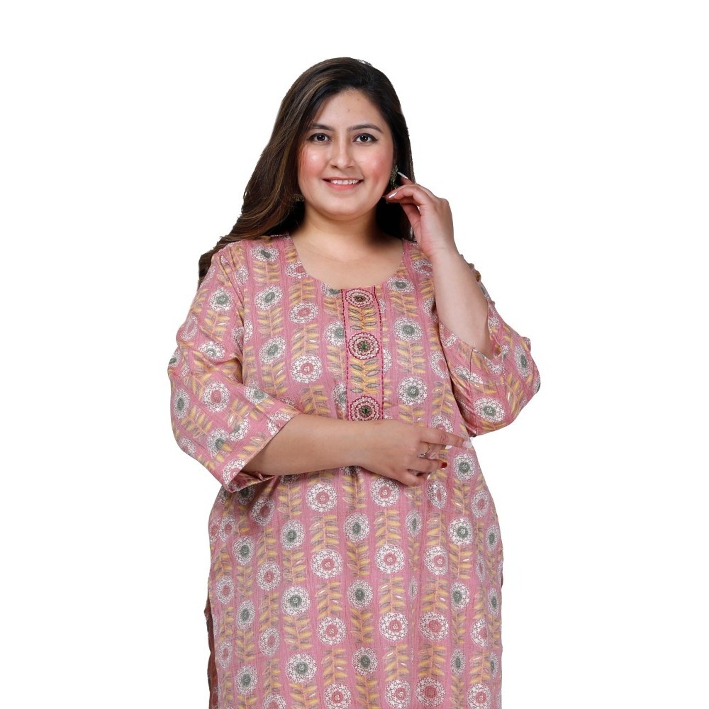 Women's Office wear Golden Foil Capsule Straight Kurti