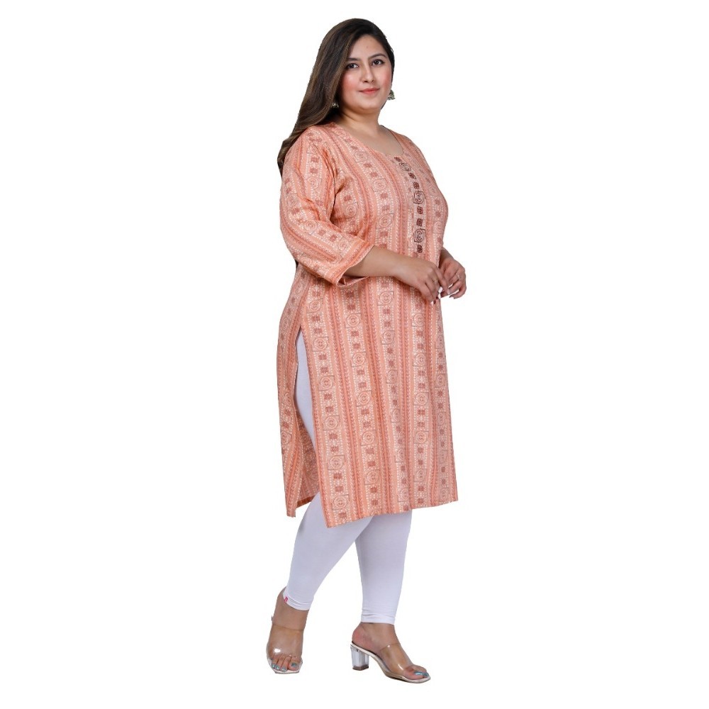 Women's Office wear Golden Foil Capsule Straight Kurti