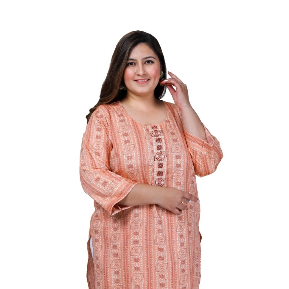 Women's Office wear Golden Foil Capsule Straight Kurti