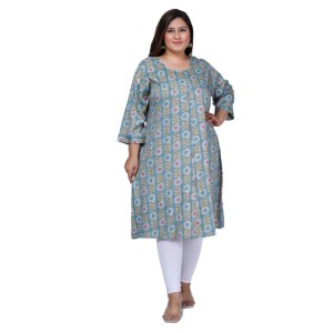 Women's Office wear Golden Foil Capsule A-Line Kurti