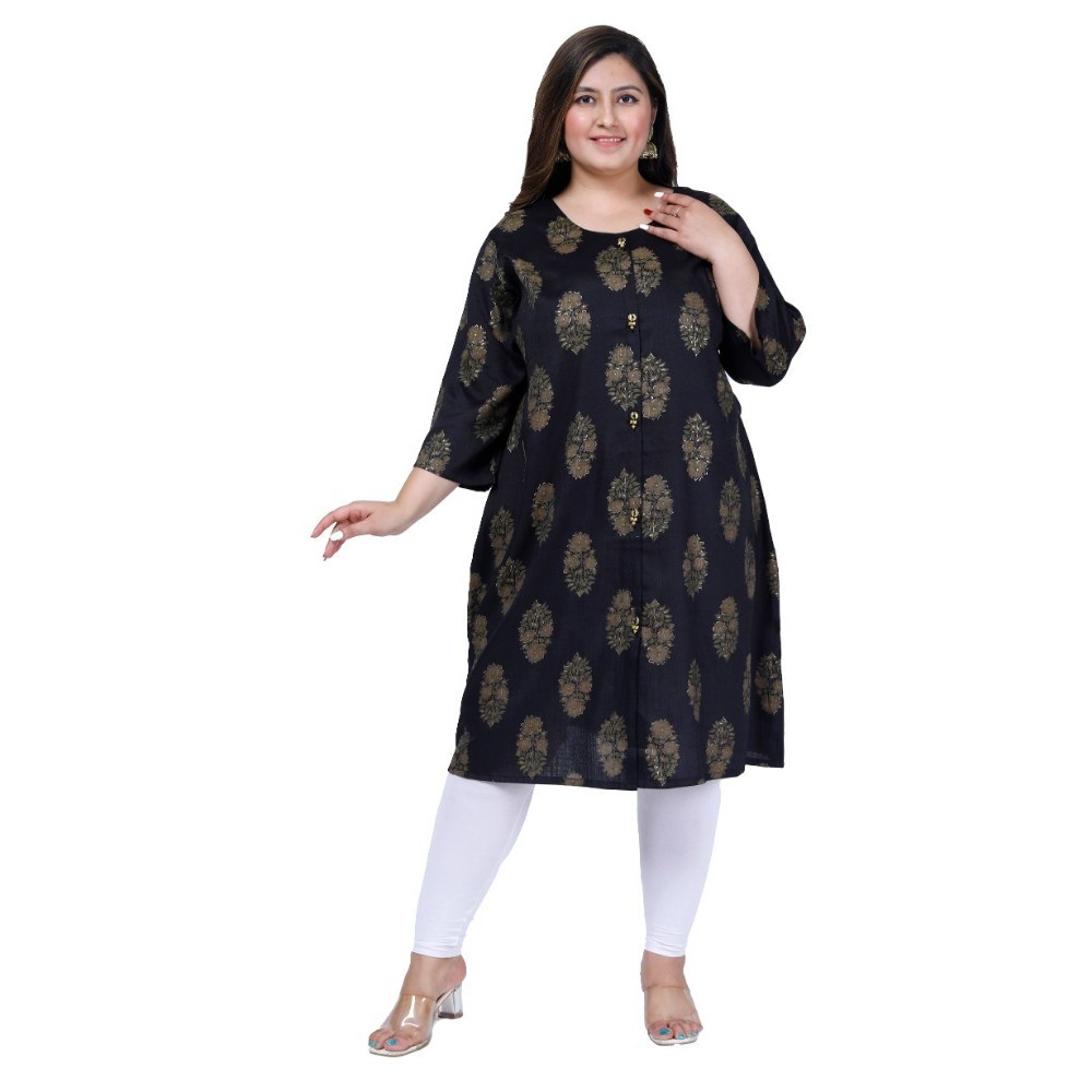 Women's Office wear Golden Foil Capsule A-Line Kurti