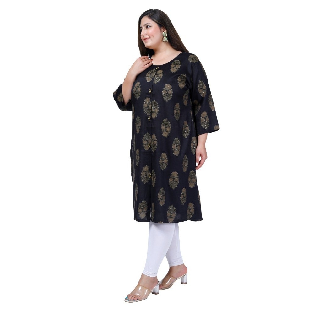 Women's Office wear Golden Foil Capsule A-Line Kurti
