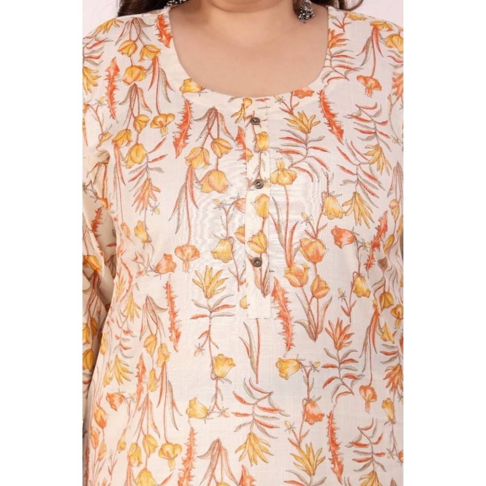 Women's Office wear Floral Printed Capsule Straight Kurti