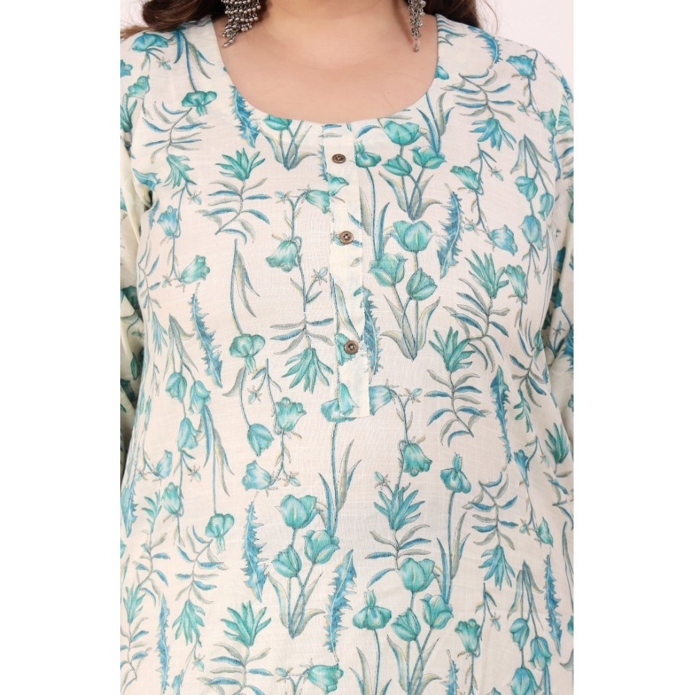 Women's Office wear Floral Printed Capsule Straight Kurti