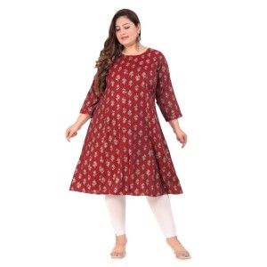 Women's Office wear Floral Printed Capsule Princess Cut Kurti