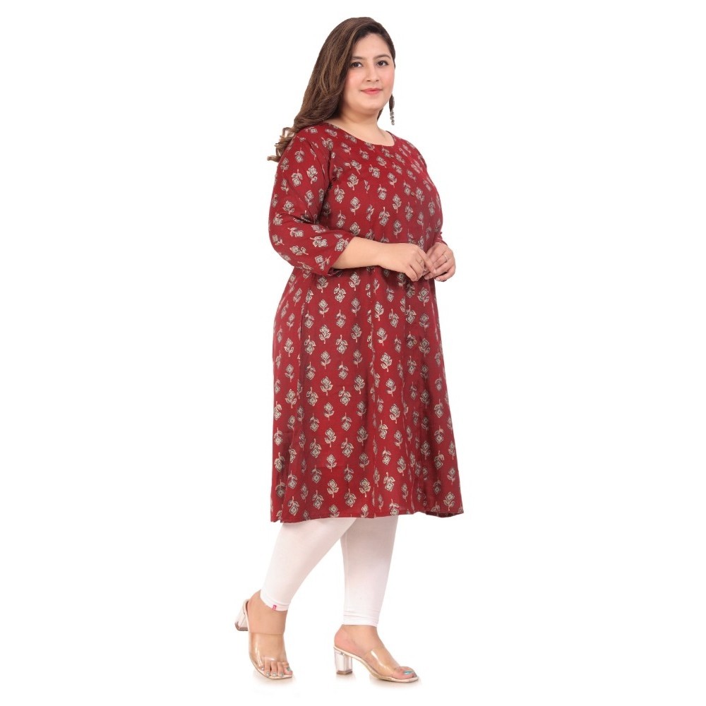 Women's Office wear Floral Printed Capsule Princess Cut Kurti