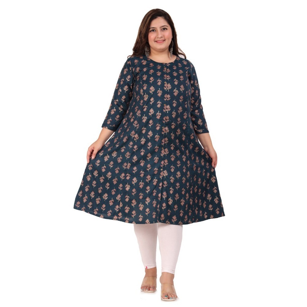 Women's Office wear Floral Printed Capsule Princess Cut Kurti