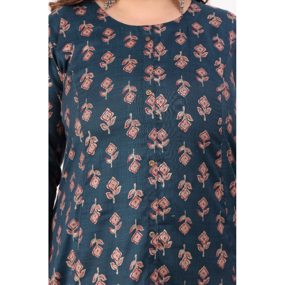 Women's Office wear Floral Printed Capsule Princess Cut Kurti