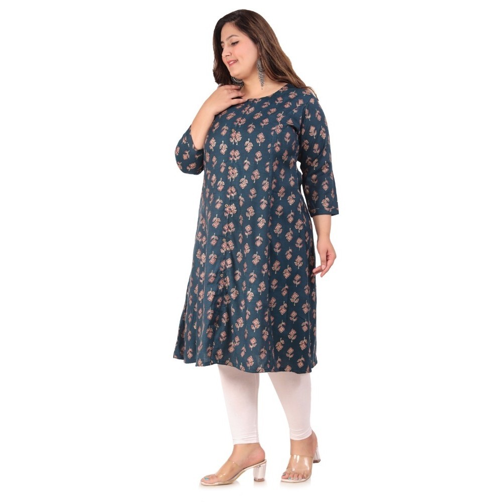 Women's Office wear Floral Printed Capsule Princess Cut Kurti