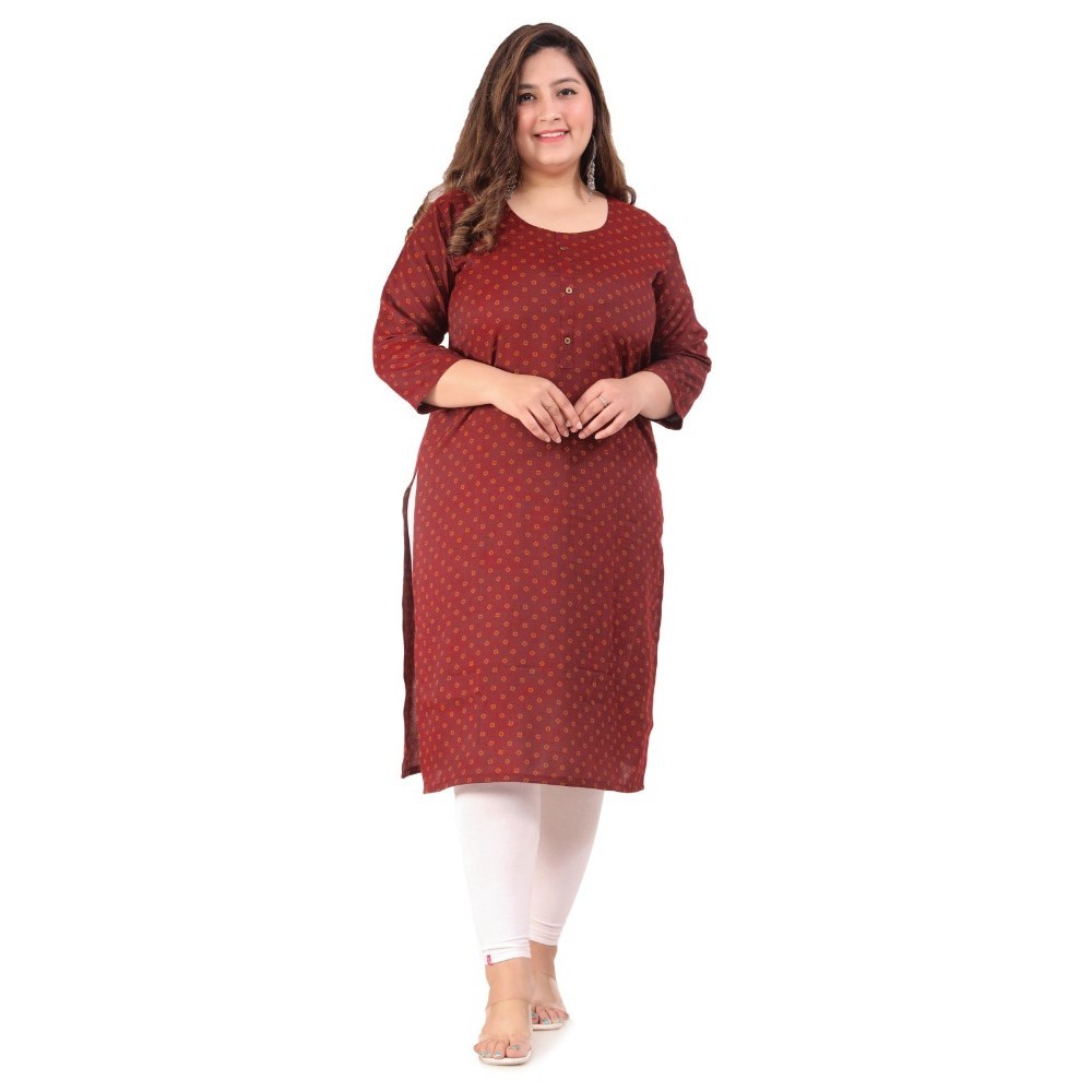 Women's Office wear Bandhni Printed Capsule Straight Kurti