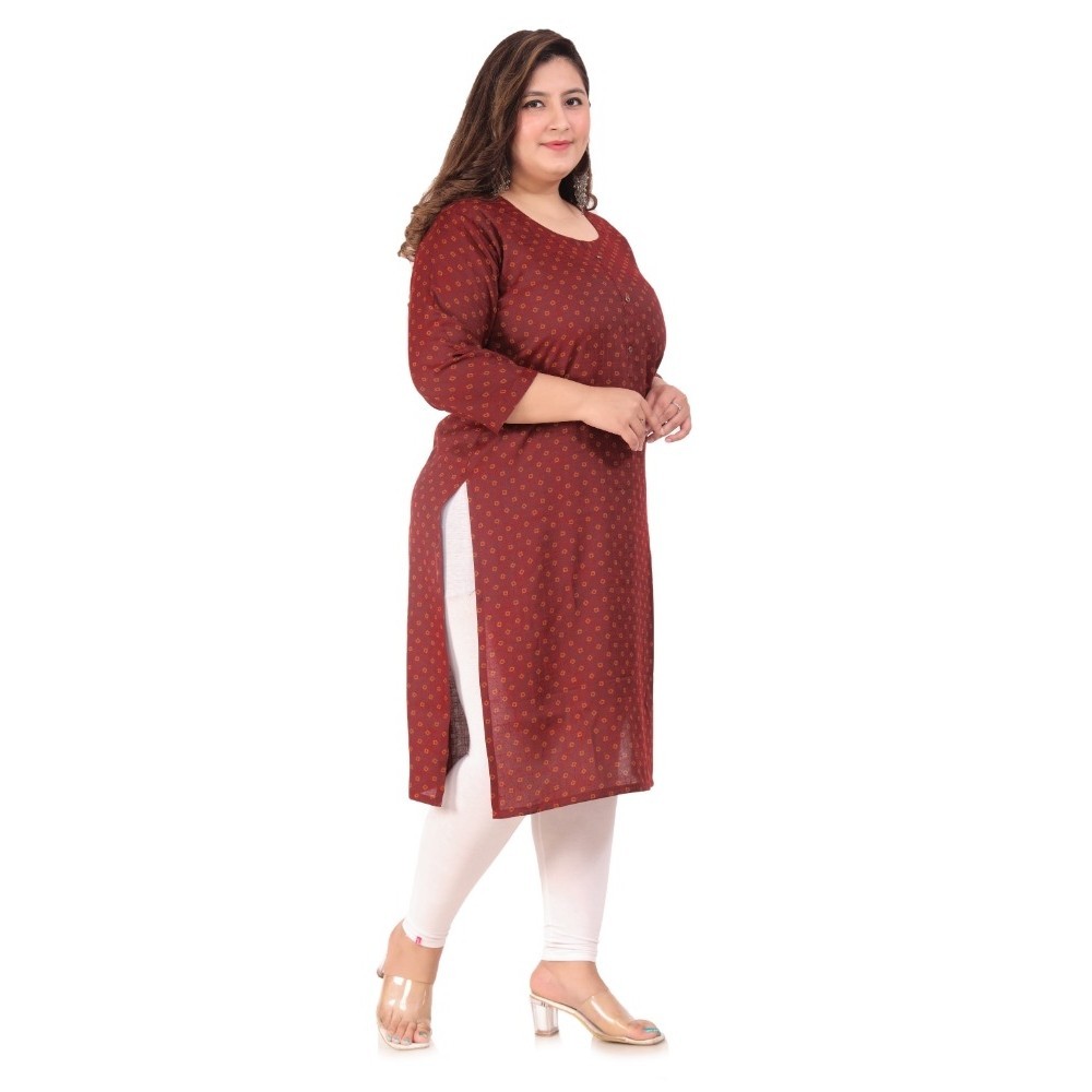 Women's Office wear Bandhni Printed Capsule Straight Kurti
