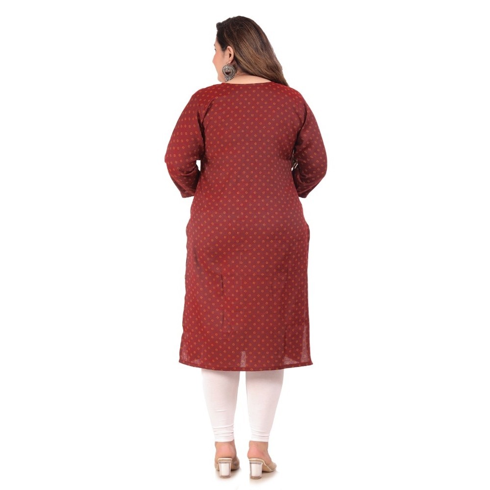 Women's Office wear Bandhni Printed Capsule Straight Kurti