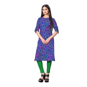 Women's Digial Print Rayon Tie Up 3/4th Sleeve Knee Length Kurti