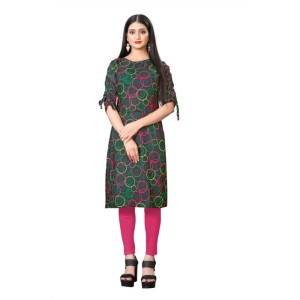 Women's Digial Print Rayon Tie Up 3/4th Sleeve Knee Length Kurti