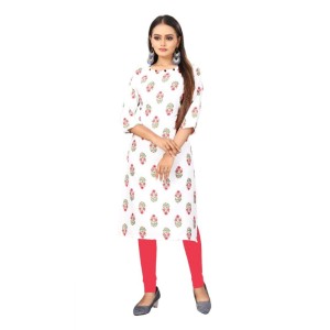 Women's Digial Print Rayon Regular 3/4th Sleeve Knee Length Kurti