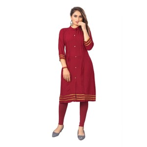 Women's Digial Print Rayon Regular 3/4th Sleeve Knee Length Kurti