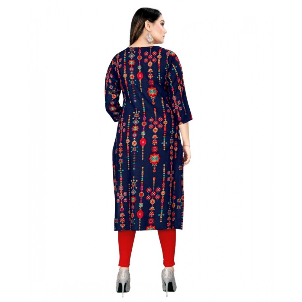 Women's Rayon Foil Printed Straight Kurti