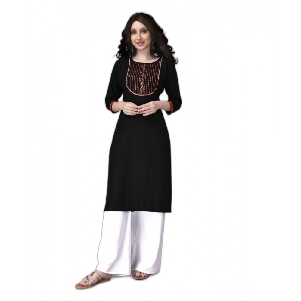 Women's Rayon Lace Straight Kurti
