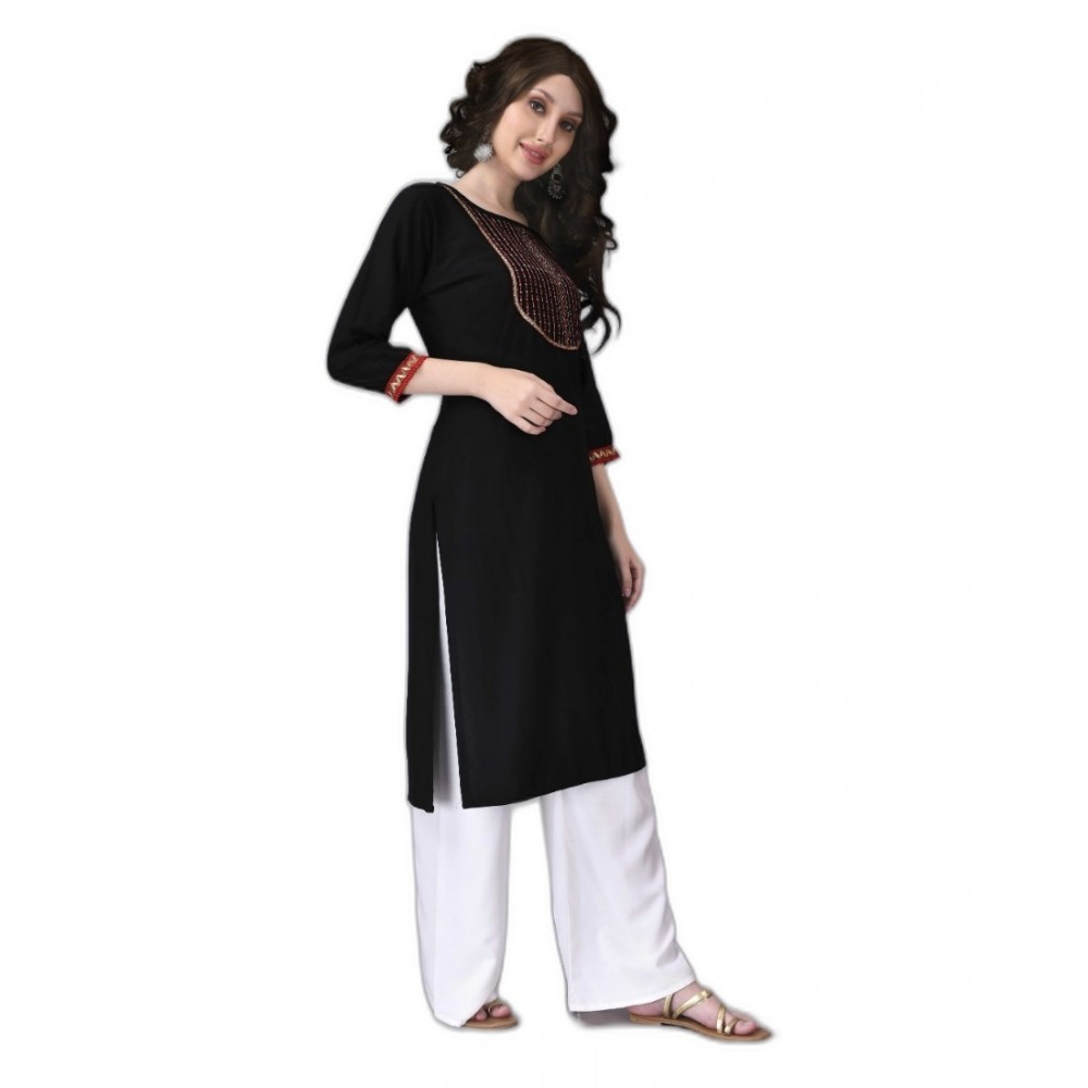 Women's Rayon Lace Straight Kurti