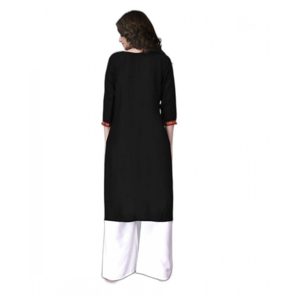Women's Rayon Lace Straight Kurti