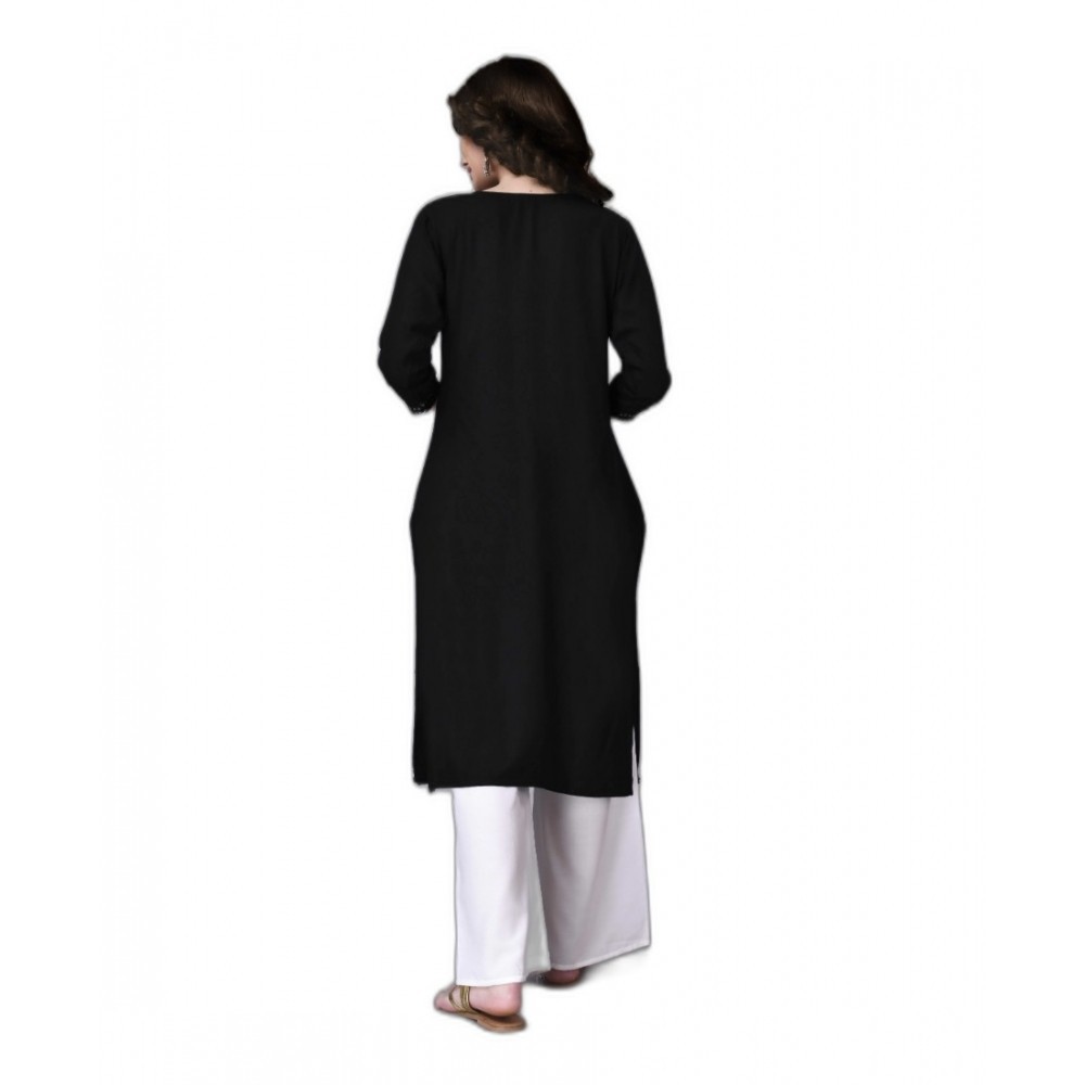 Women's Rayon Lace Straight Kurti