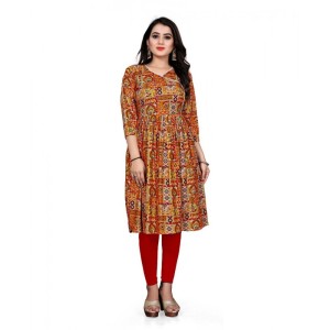 Women's Rayon Foil Printed Straight Kurti