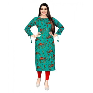 Women's Rayon Foil Printed Straight Kurti