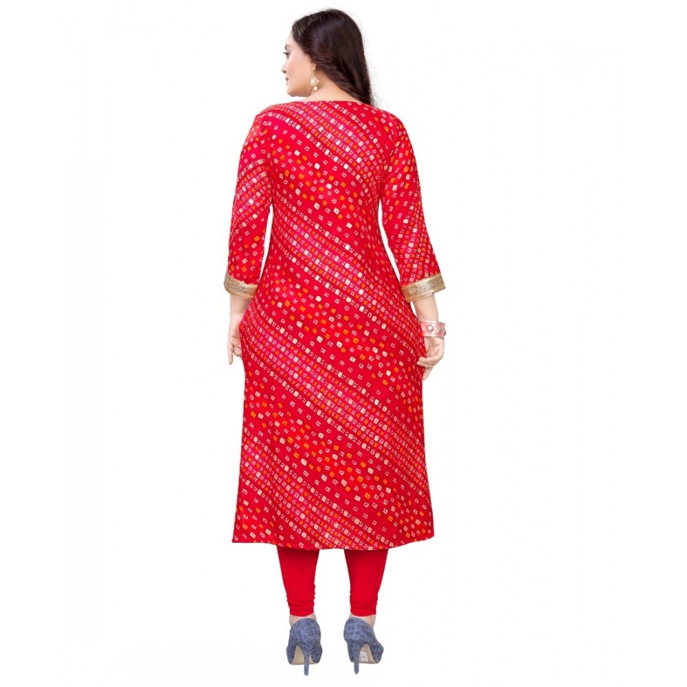 Women's Rayon Foil Printed Straight Kurti