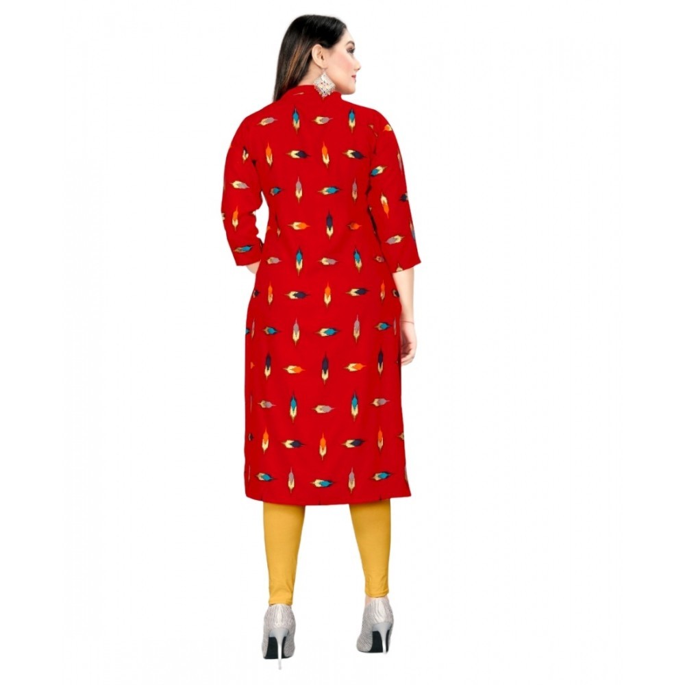 Women's Rayon Foil Printed Straight Kurti