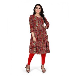 Women's Rayon Foil Printed Straight Kurti