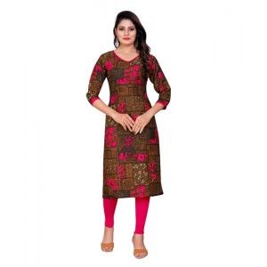 Women's Rayon Foil Printed Straight Kurti