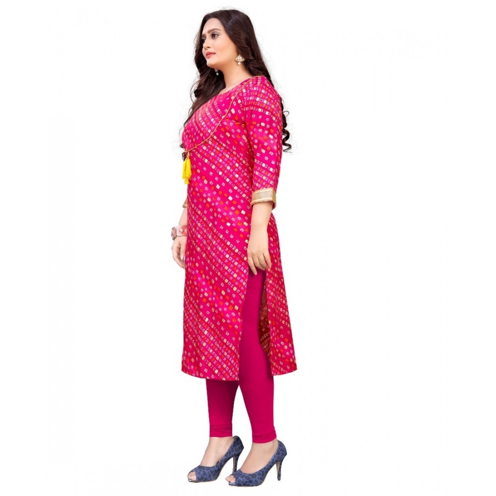 Women's Rayon Foil Printed Straight Kurti