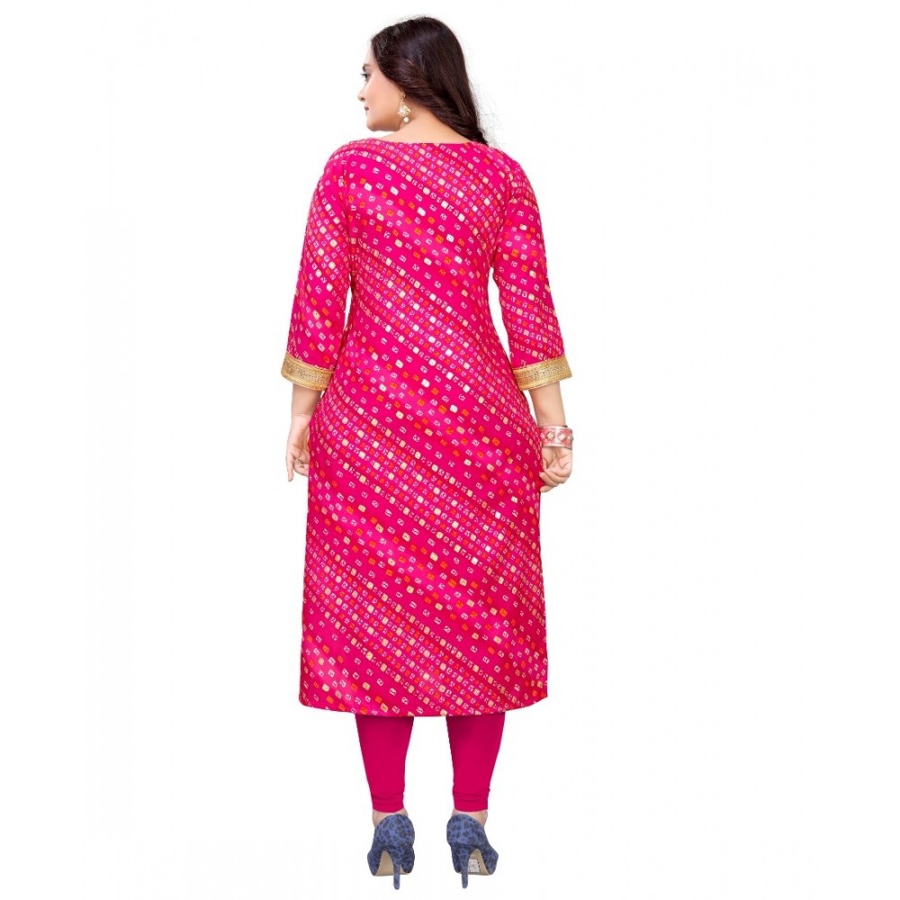Women's Rayon Foil Printed Straight Kurti