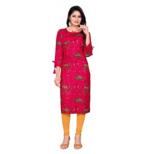 Women's Rayon Foil Printed Straight Kurti