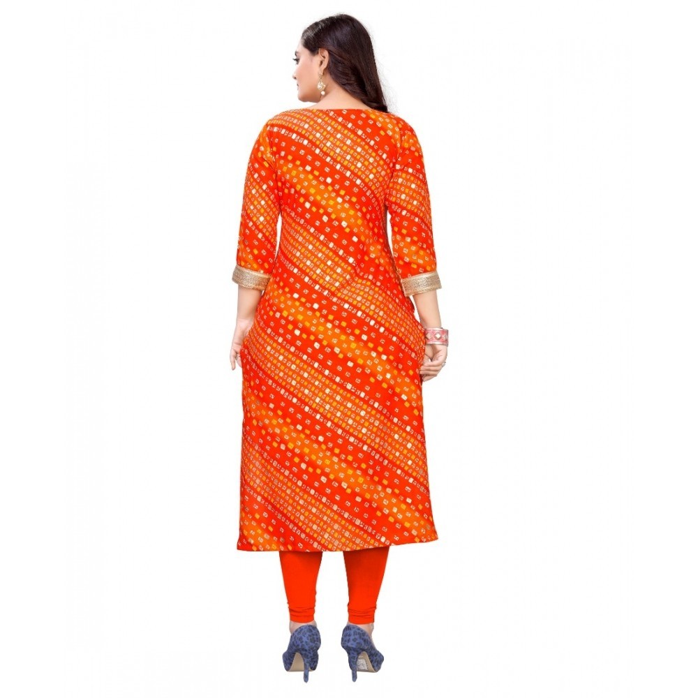 Women's Rayon Foil Printed Straight Kurti