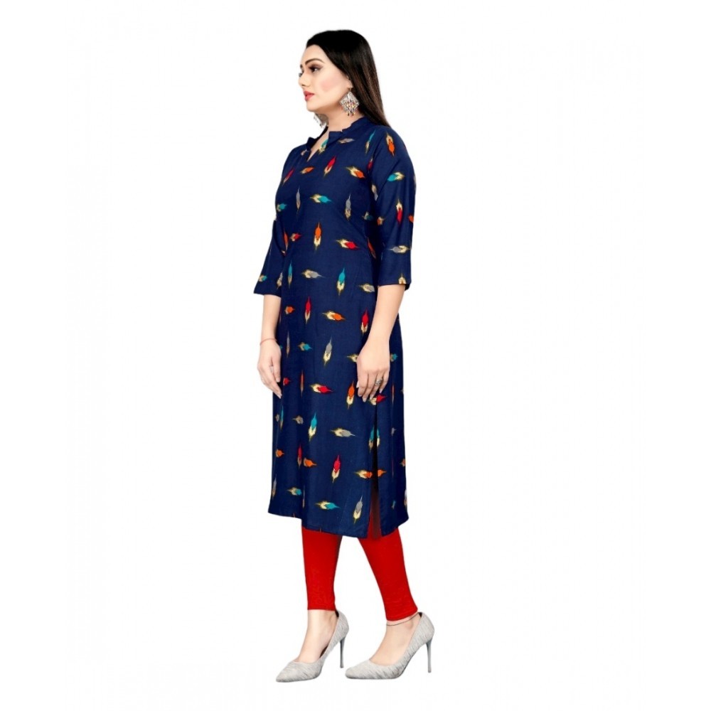 Women's Rayon Foil Printed Straight Kurti