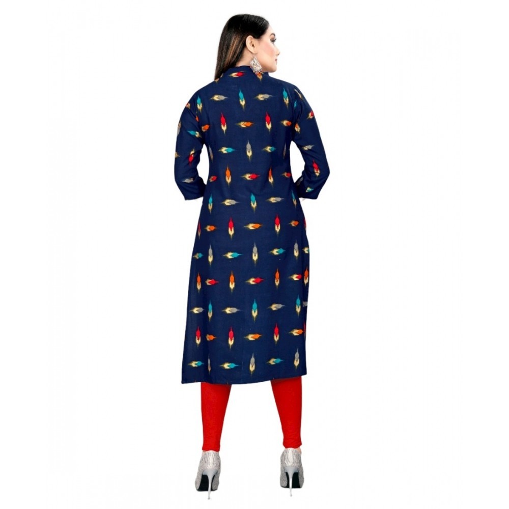 Women's Rayon Foil Printed Straight Kurti