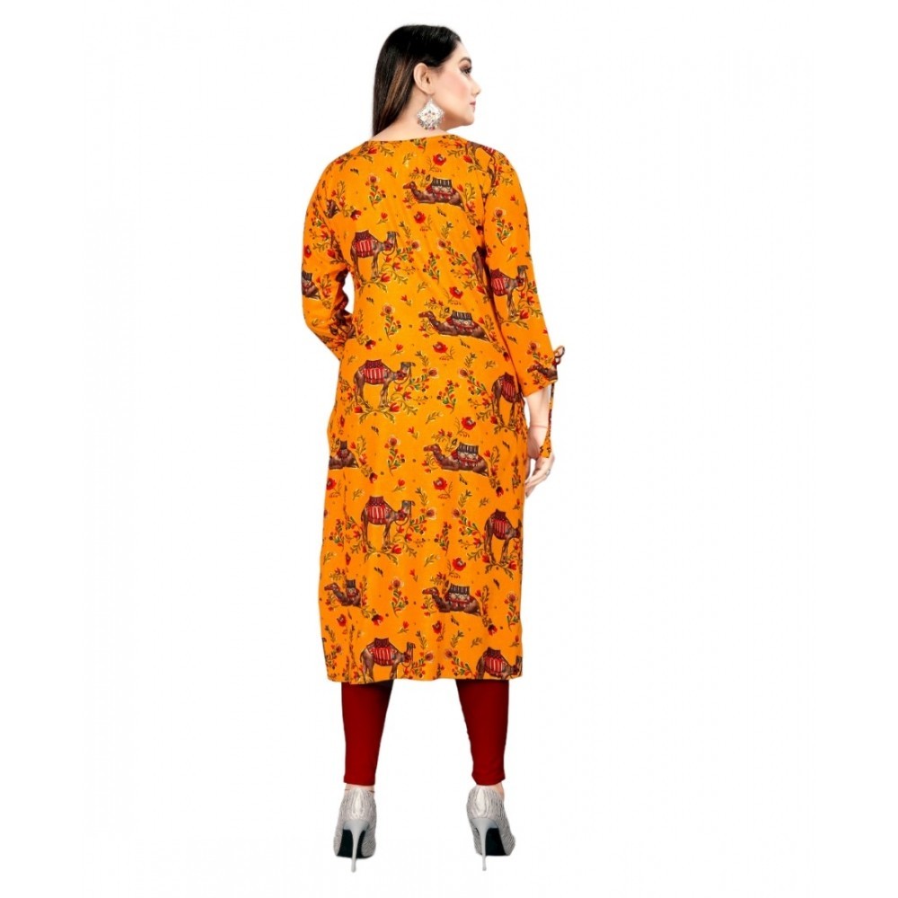 Women's Rayon Foil Printed Straight Kurti