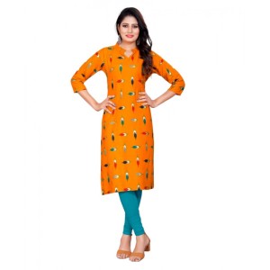 Women's Rayon Foil Printed Straight Kurti