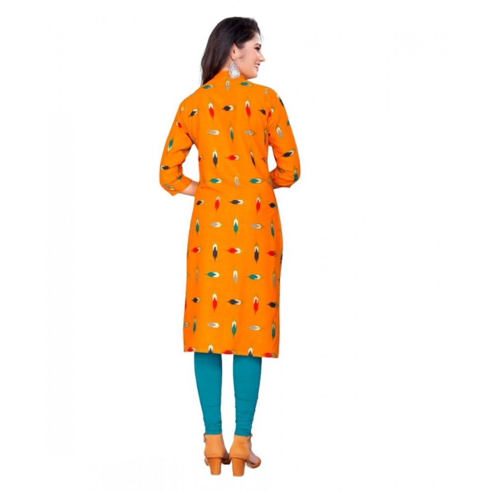 Women's Rayon Foil Printed Straight Kurti