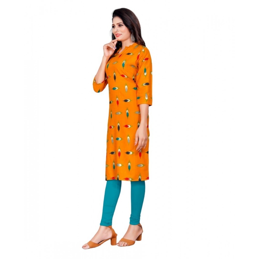 Women's Rayon Foil Printed Straight Kurti