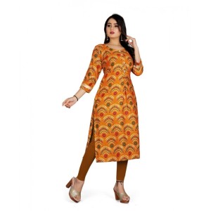 Women's Rayon Foil Printed Straight Kurti