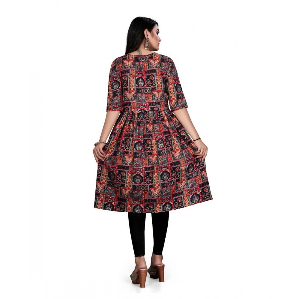 Women's Rayon Foil Printed Straight Kurti