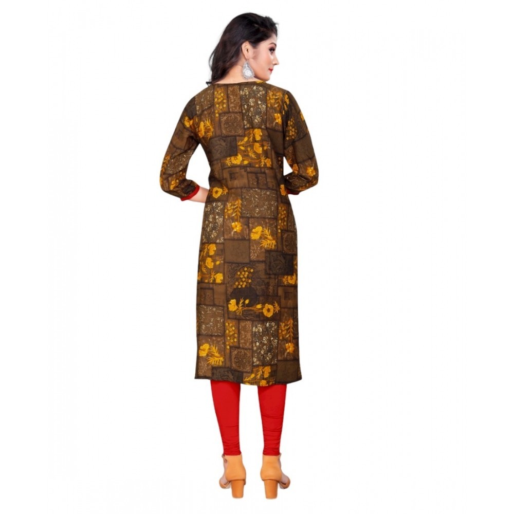 Women's Rayon Foil Printed Straight Kurti