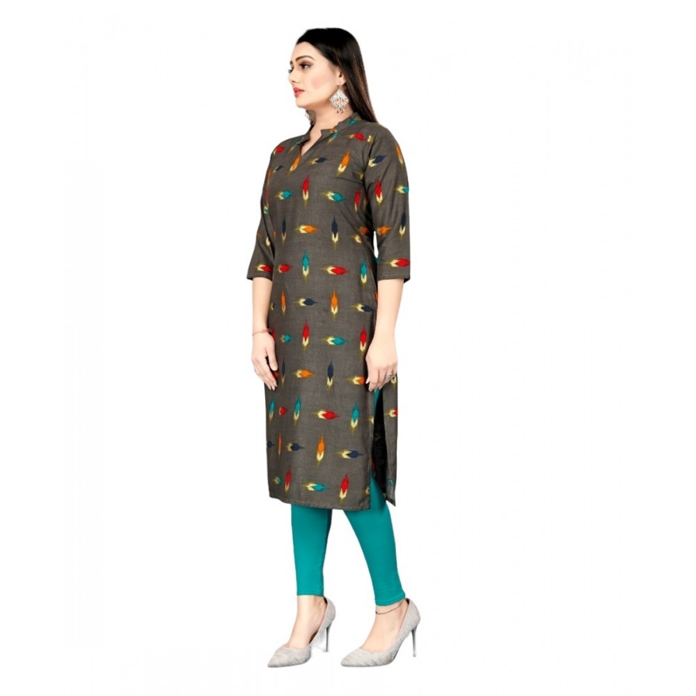 Women's Rayon Foil Printed Straight Kurti