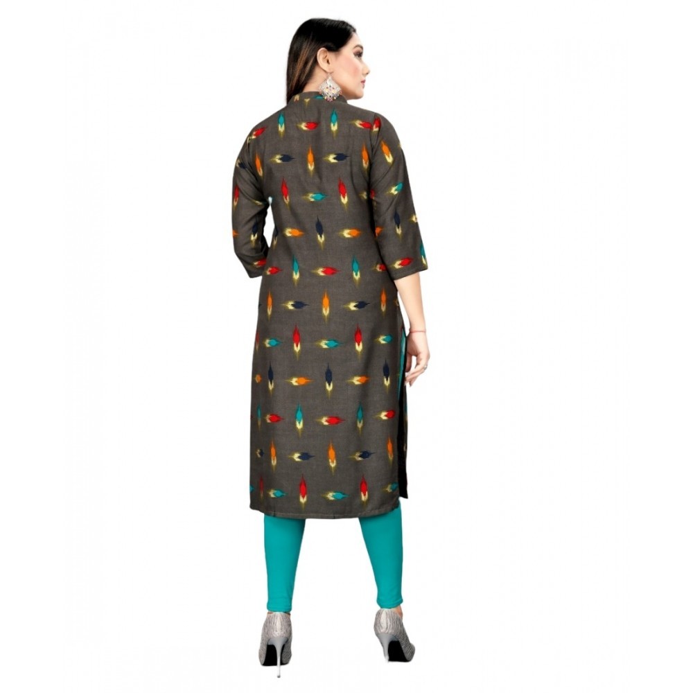 Women's Rayon Foil Printed Straight Kurti