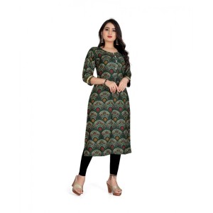 Women's Rayon Foil Printed Straight Kurti